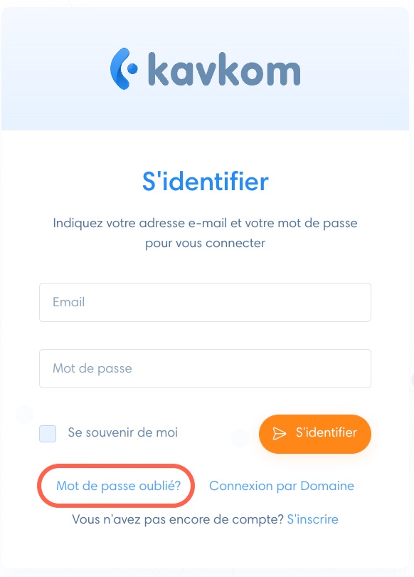 Mot de passe oubliéMot de passe oublié