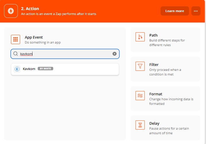 Zapier pour Kavkom - Les Actions Zapier pour Kavkom - Les Actions
