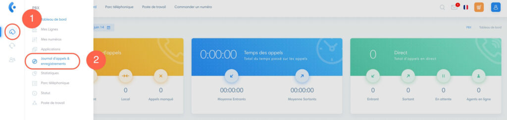 Accéder au journal d’appels & enregistrements