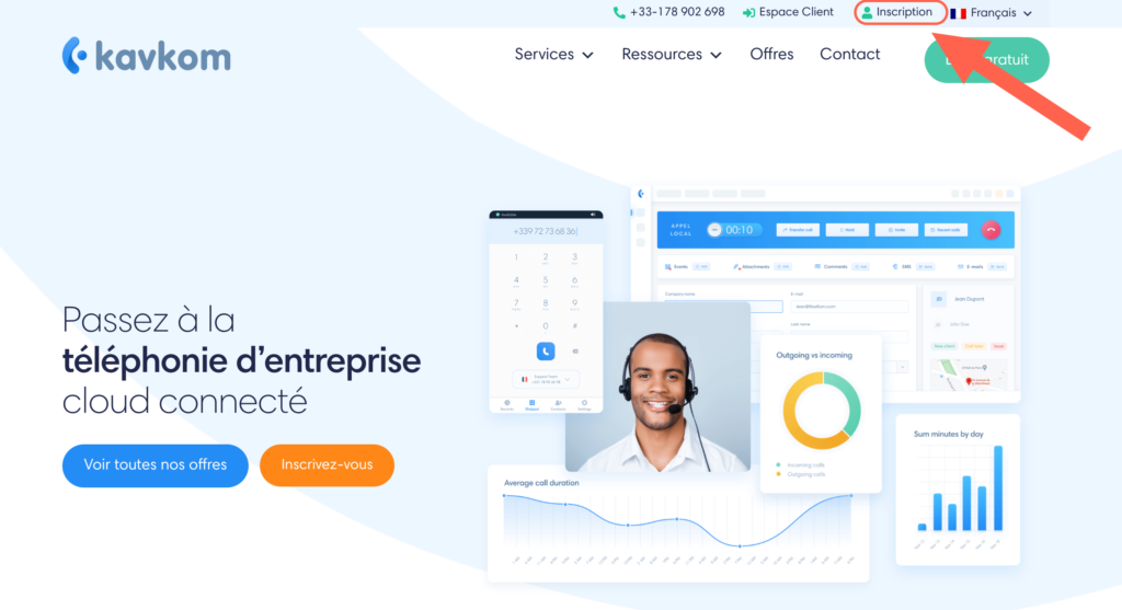 Inscription page accueil