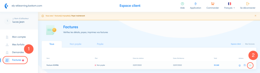 Retrouvez vos factures