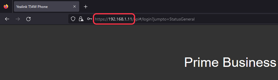 navigateur-yealink-config Entrer l'adresse IP du Yealink dans la barre URL