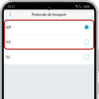 Grandstream Wave Lite transport protocol