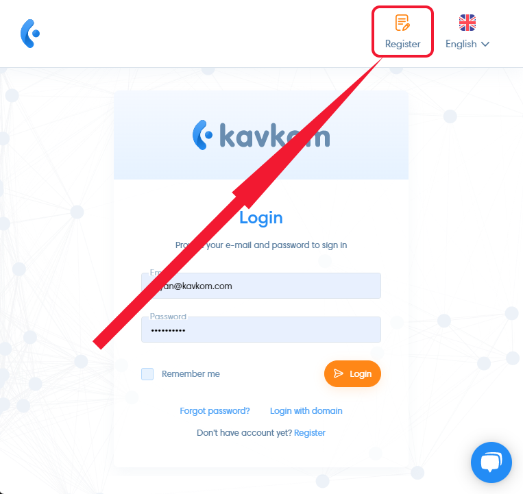 registration from app