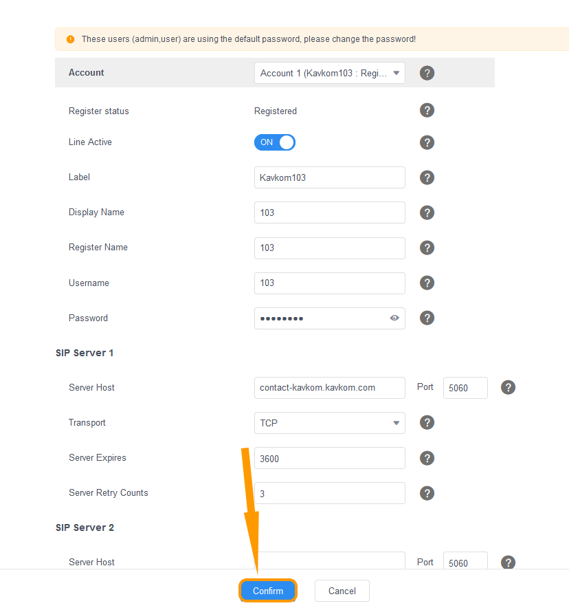 Enregistrer les paramètres du téléphone Yealink