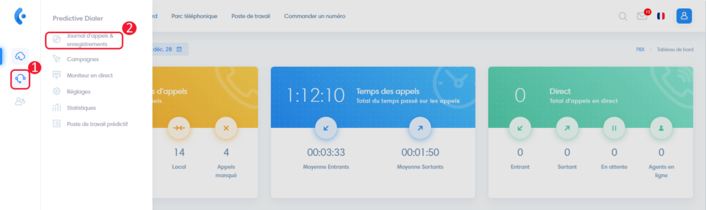 acces predictive dialer log recordings