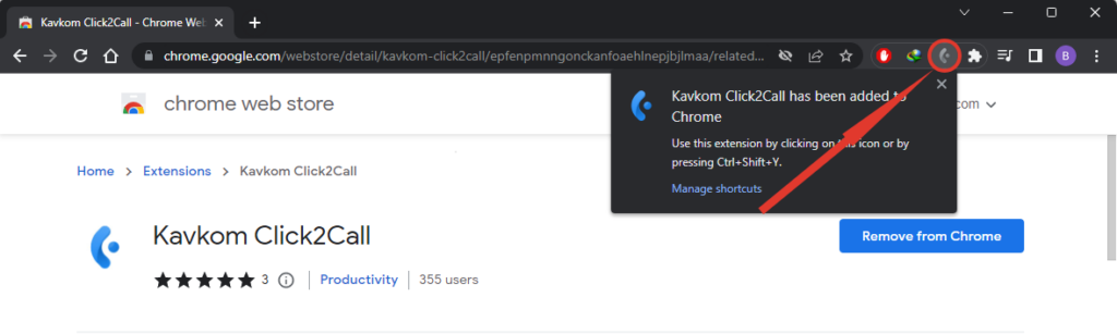 Add click-to-call extension for Google Chrome
