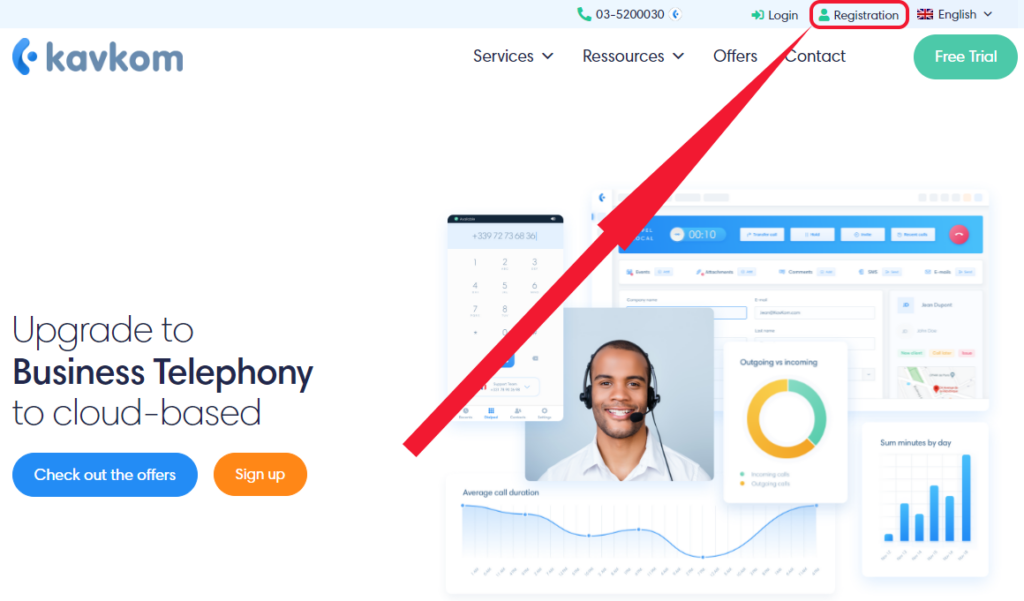 registration from home page