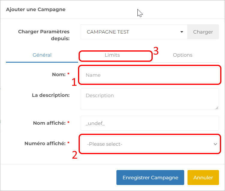 צור הגדרות כלליות של קמפיין