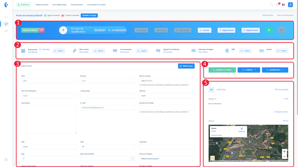 Predictive Dialer panel