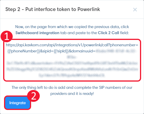 Copier le lien généré par Kavkom