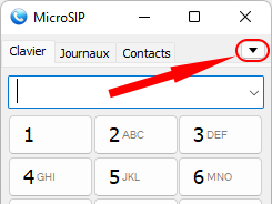 Access the MicroSIP menu