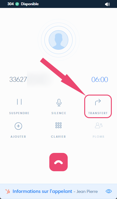 Transférer un appel avec le Webphone Kavkom