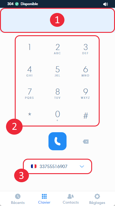 Cliavier numérique du Webphone Kavkom