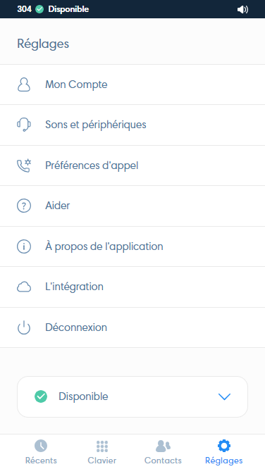 Paramètres du Webphone Kavkom