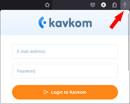 Se connecter à l'intégration Kavkom Click2Call sur Firefox