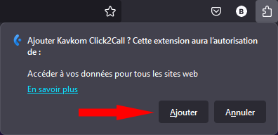 Installer l'intégration Kavkom Click2Call sur Firefox