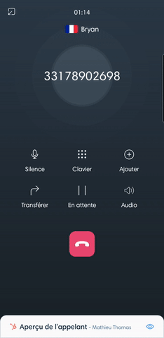 Réduire la fenêtre d'appel avec le Kavkom Phone sur Android