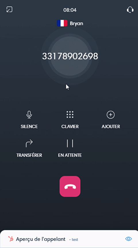 הצגת לוח המקשים המספרי במהלך שיחה עם Kavkom Phone ב-Windows