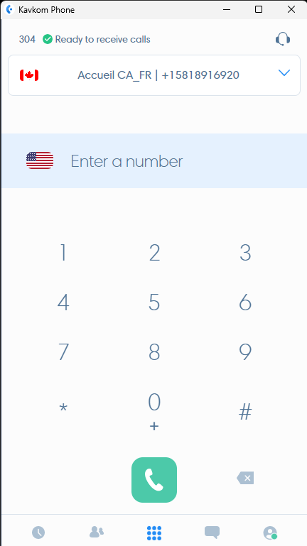 Kavkom Phone numeric keypad on Windows