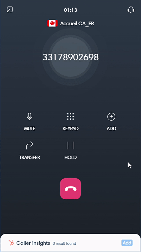 Putting a caller on hold with Kavkom Phone on Windows