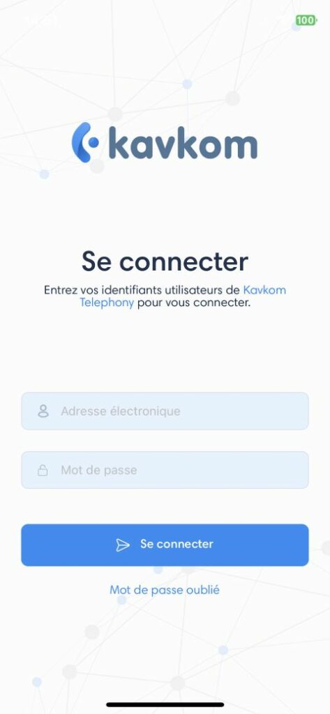 Se connecter à son compte Kavkom sur l'application Kavkom iOS