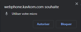 Autorisaer le Webphone Kavkom à utiliser le micro