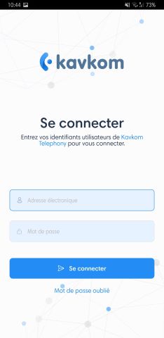 Se connecter à son compte Kavkom sur l'application Kavkom Android
